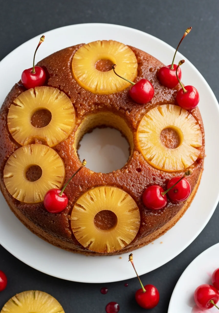 Pineapple cake with caramelized topping