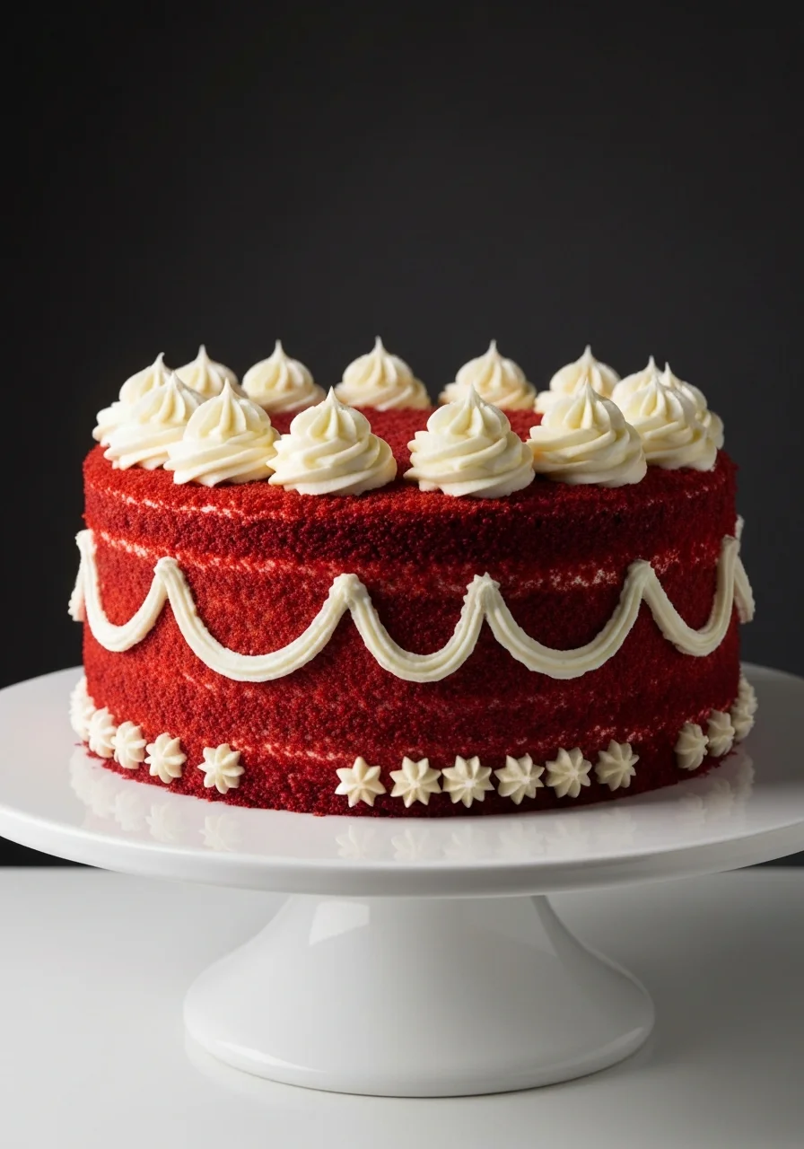 Red velvet cake with cream cheese frosting
